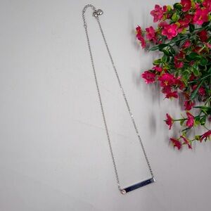 Tocara Signed Vintage Minimalist Silver Bar Necklace